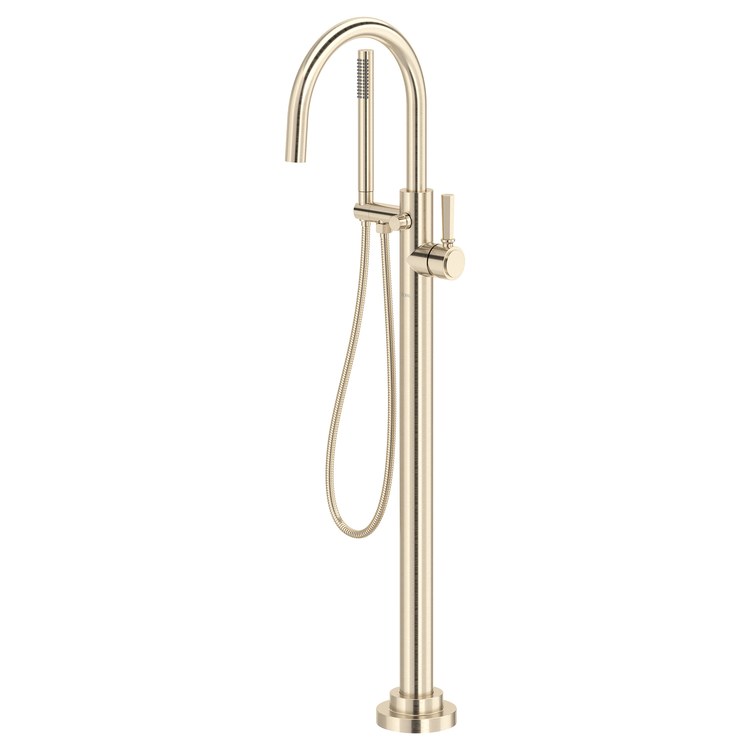 Tub Filler San Giovanni with Handshower 1 Lever Satin Nickel Floor Mount 12 Gallons per Minute - Image 2