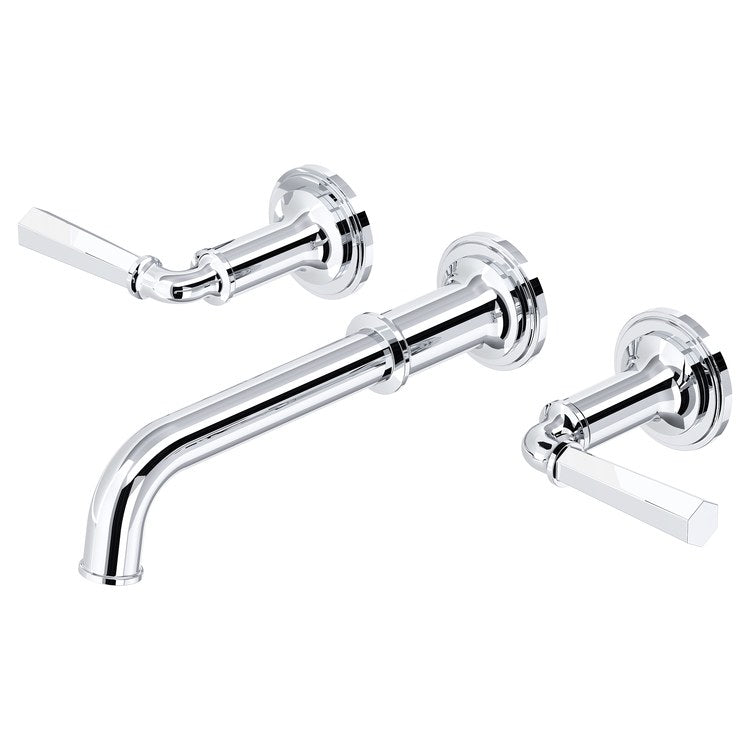 Lavatory Trim San Giovanni Wall Mount 8 Inch Spread 2 Lever Polished Chrome WaterSense/cUPC ADA 1.2 Gallons per Minute