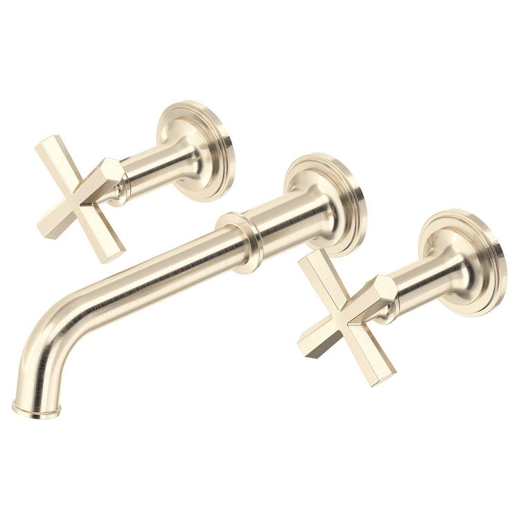 Lavatory Trim San Giovanni Wall Mount 8 Inch Spread 2 Cross Satin Nickel WaterSense/cUPC 1.2 Gallons per Minute