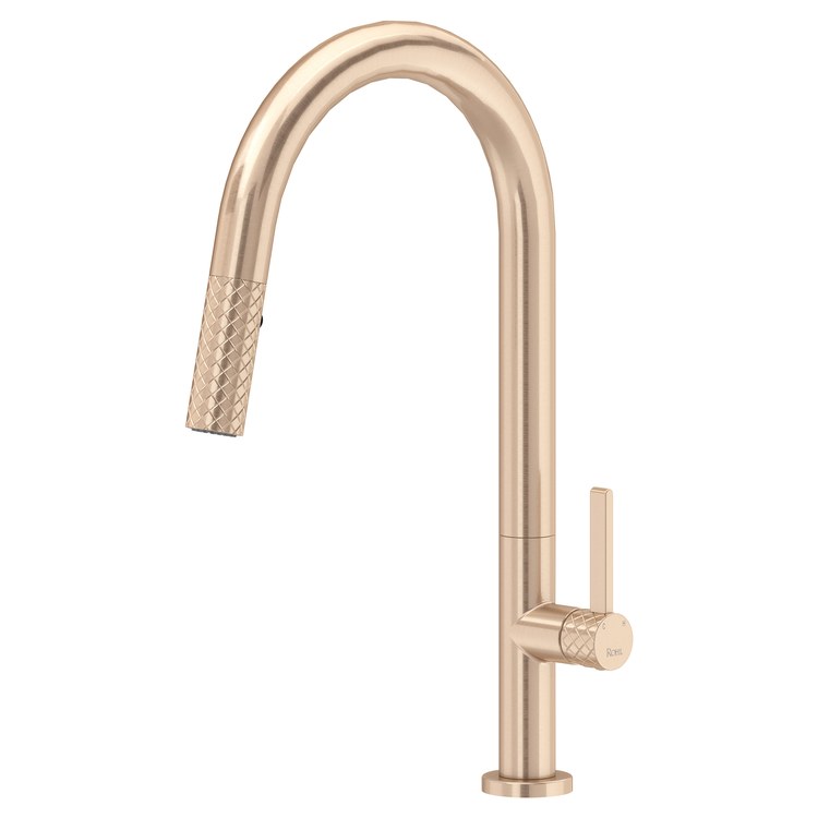 Kitchen Faucet Tenerife Pull Down 1 Lever cUPC Vintage Gold Dual Swivel C-Spout 1 Hole Deck Mount 1.8 Gallons per Minute - Image 1