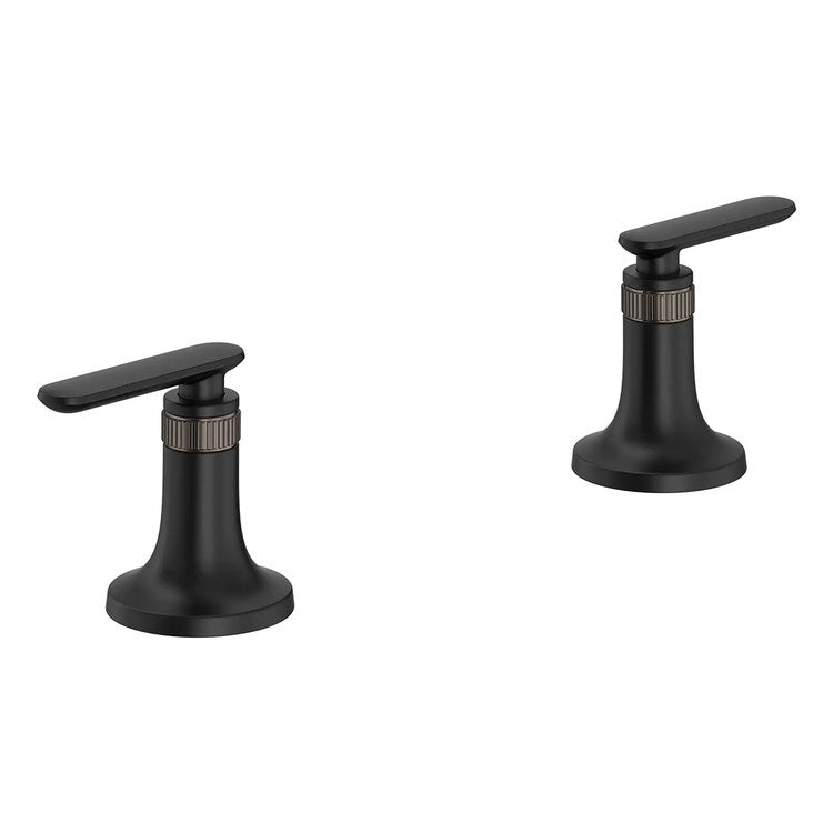 Handle Kit Listra Metal 2 Lever Matte Black ADA for Widespread Faucet 106221 and Wall Mount Faucet 106216