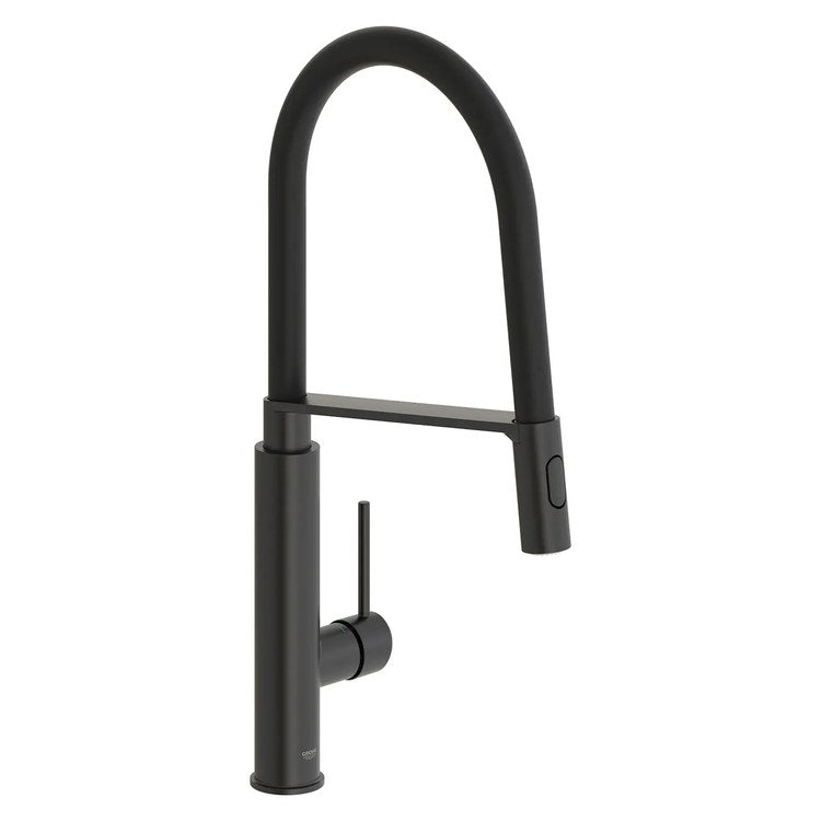 Kitchen Faucet Concetto Semi-Pro 1 Lever ADA CALGreen Matte Black Dual Function Pull-Down 360 DEG Swivel 1 Hole Deck SilkMove 1.75 Gallons per Minute