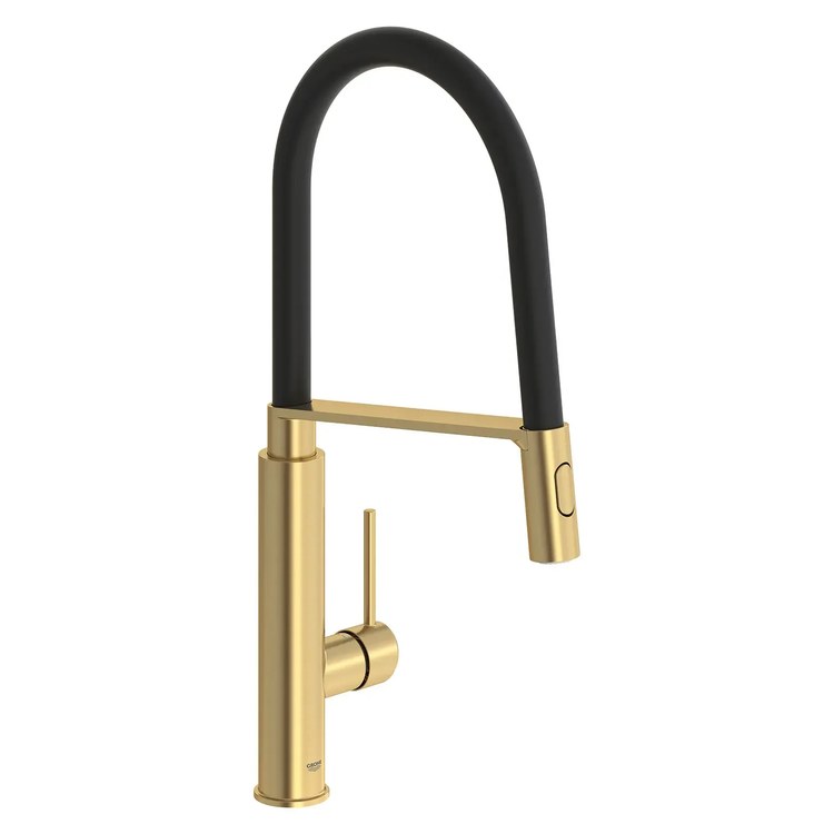 Kitchen Faucet Concetto Semi-Pro 1 Lever ADA CALGreen Brushed Cool Sunrise Dual Function Pull-Down 360 DEG Swivel 1 Hole Deck SilkMove 1.75 Gallons per Minute