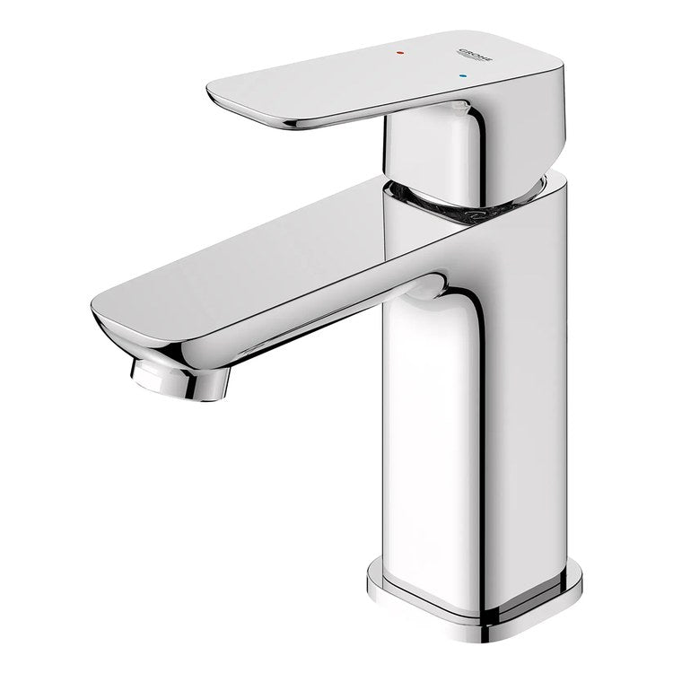 Lavatory Faucet Cubeo Small 1 Lever ADA WaterSense/cUPC StarLight Chrome 1.2 Gallons per Minute Deck Rigid Less Drain 1 Hole SilkMove/EcoJoy