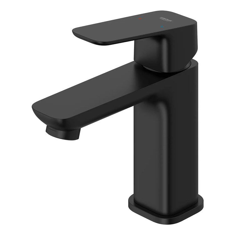 Lavatory Faucet Cubeo Small 1 Lever ADA WaterSense/cUPC Matte Black 1.2 Gallons per Minute Deck Rigid Less Drain 1 Hole SilkMove/EcoJoy