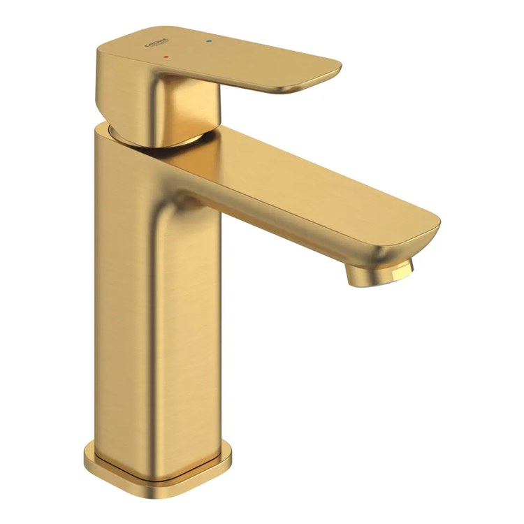 Lavatory Faucet Cubeo Medium 1 Lever ADA WaterSense/cUPC Brushed Cool Sunrise 1.2 Gallons per Minute Deck Rigid Lift Rod 1 Hole SilkMove/EcoJoy - Image 2