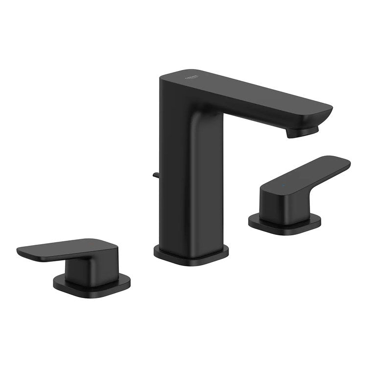 Lavatory Faucet Cubeo Widespread 8 Inch Spread 2 Lever ADA WaterSense Matte Black 1.2 Gallons per Minute Deck Rigid Lift Rod 3 Hole SilkMove/EcoJoy - Image 2