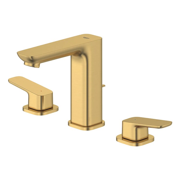 Lavatory Faucet Cubeo Widespread 8 Inch Spread 2 Lever ADA WaterSense Brushed Cool Sunrise 1.2 Gallons per Minute Deck Rigid Lift Rod 3 Hole SilkMove/EcoJoy - Image 3