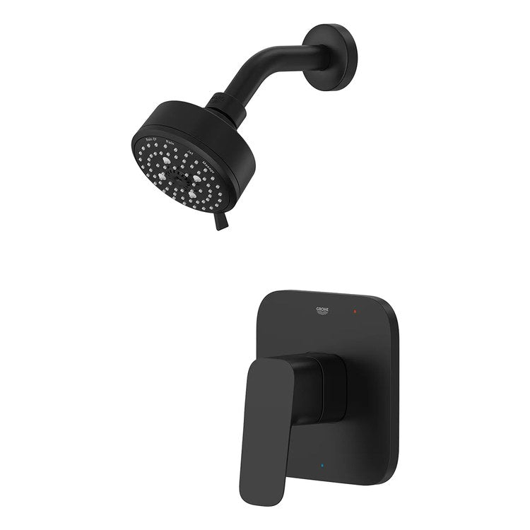 Shower Trim Cubeo Pressure Balance Valve Kit 1 Lever Matte Black 4 Functions WaterSense/cUPC ADA 1.75 Gallons per Minute - Image 1