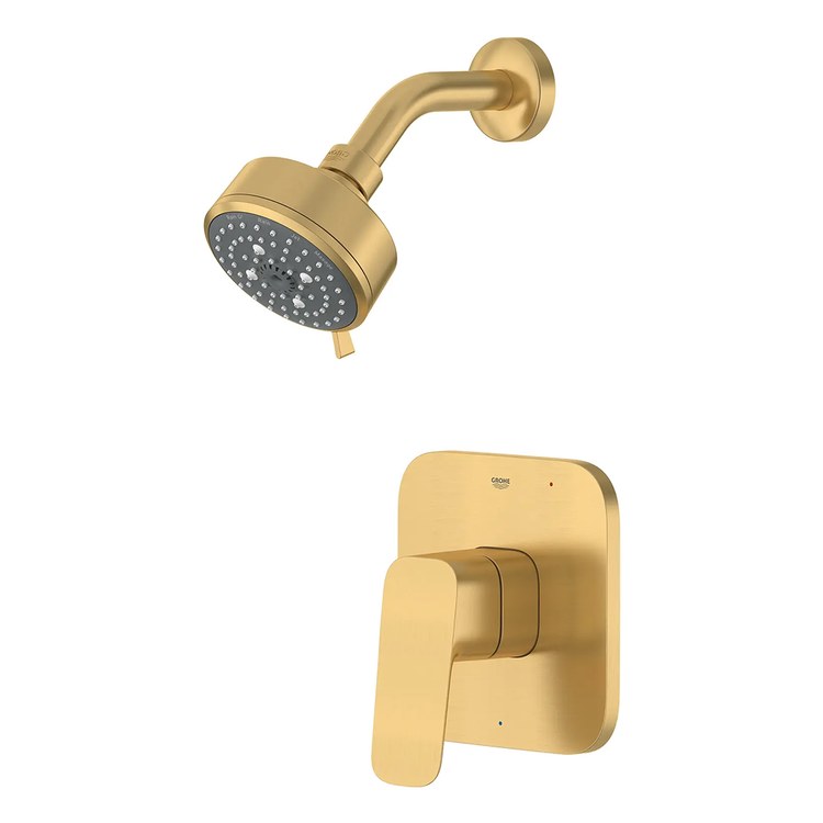Shower Trim Cubeo Pressure Balance Valve Kit 1 Lever Brushed Cool Sunrise 4 Functions WaterSense/cUPC ADA 1.75 Gallons per Minute - Image 1