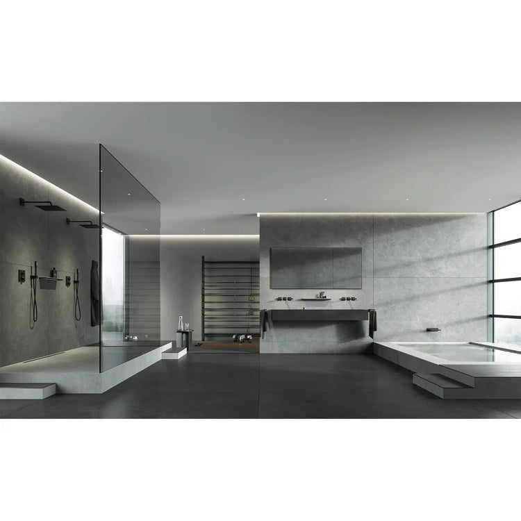 Tub Spout Allure New Waterfall Non-Diverter Matte Black 6-3/5 Inch Metal/Glass 1/2 Inch NPT cUPC - Image 2