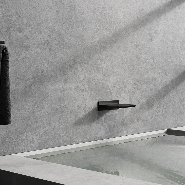 Tub Spout Allure New Waterfall Non-Diverter Matte Black 6-3/5 Inch Metal/Glass 1/2 Inch NPT cUPC - Image 3