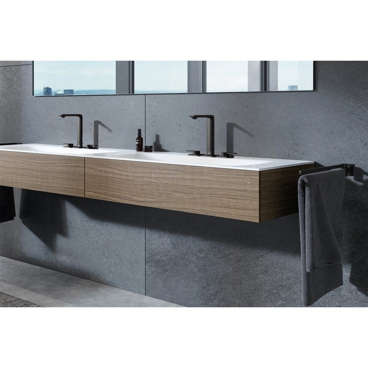 Lavatory Faucet Allure New Medium Widespread 8 Inch Spread 2 Lever ADA WaterSense/CALGreen/cUPC Matte Black 1.2 Gallons per Minute Deck 3 Hole EcoJoy - Image 2