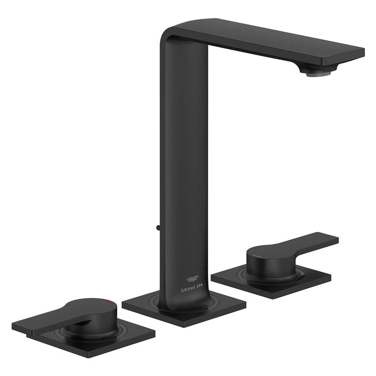 Lavatory Faucet Allure New Medium Widespread 8 Inch Spread 2 Lever ADA WaterSense/CALGreen/cUPC Matte Black 1.2 Gallons per Minute Deck 3 Hole EcoJoy