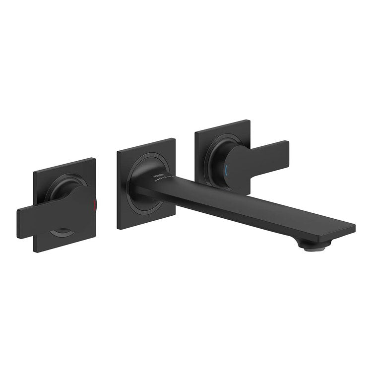 Lavatory Faucet Allure New Widespread 8 Inch Spread 2 Lever ADA WaterSense/CALGreen/cUPC Matte Black 1.2 Gallons per Minute Wall Less Drain 3 Hole SilkMove/EcoJoy