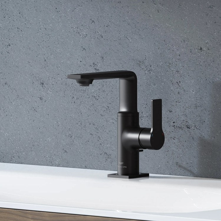 Lavatory Faucet Allure New Medium 1 Lever ADA WaterSense/CALGreen/cUPC Matte Black 1.2 Gallons per Minute Deck Swivel 100 DEG Pop-Up 1 Hole SilkMove/EcoJoy - Image 2