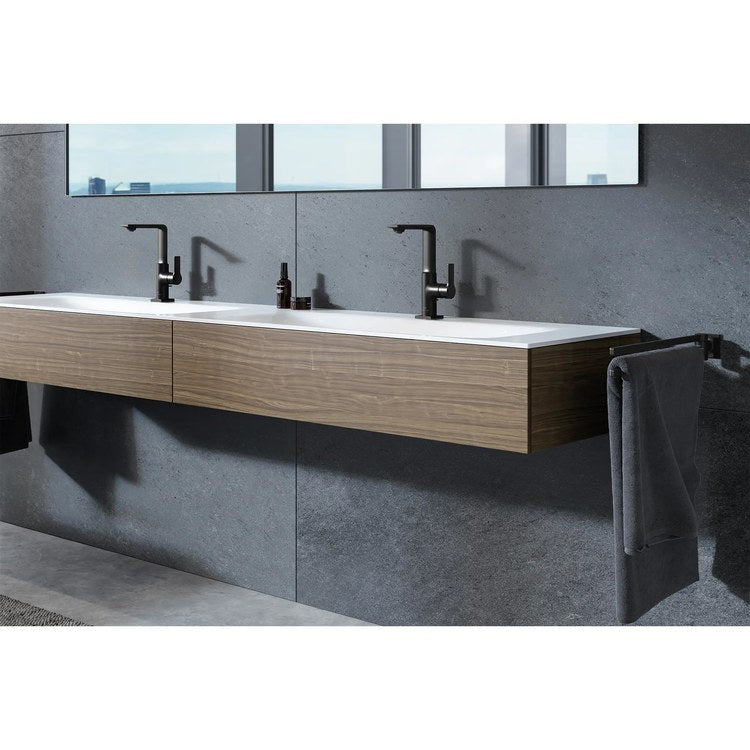 Lavatory Faucet Allure New Large 1 Lever ADA WaterSense/CALGreen/cUPC Matte Black 1.2 Gallons per Minute Deck Swivel 100 DEG Pop-Up 1 Hole SilkMove/EcoJoy - Image 2