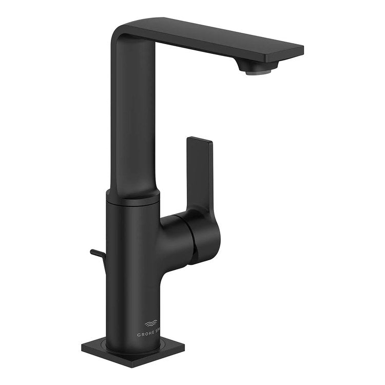 Lavatory Faucet Allure New Large 1 Lever ADA WaterSense/CALGreen/cUPC Matte Black 1.2 Gallons per Minute Deck Swivel 100 DEG Pop-Up 1 Hole SilkMove/EcoJoy