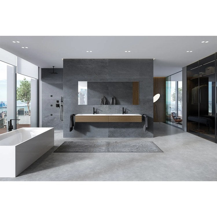 Tub Filler Allure New Freestanding with Handshower 8 Inch Spread 1 Lever cUPC/CALGreen Matte Black Floor - Image 2
