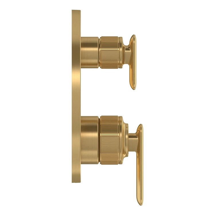 Pressure Balance Valve Trim Listra 2 Lever Brushed Cool Sunrise 7-3/4 Inch Round cUPC ADA - Image 2