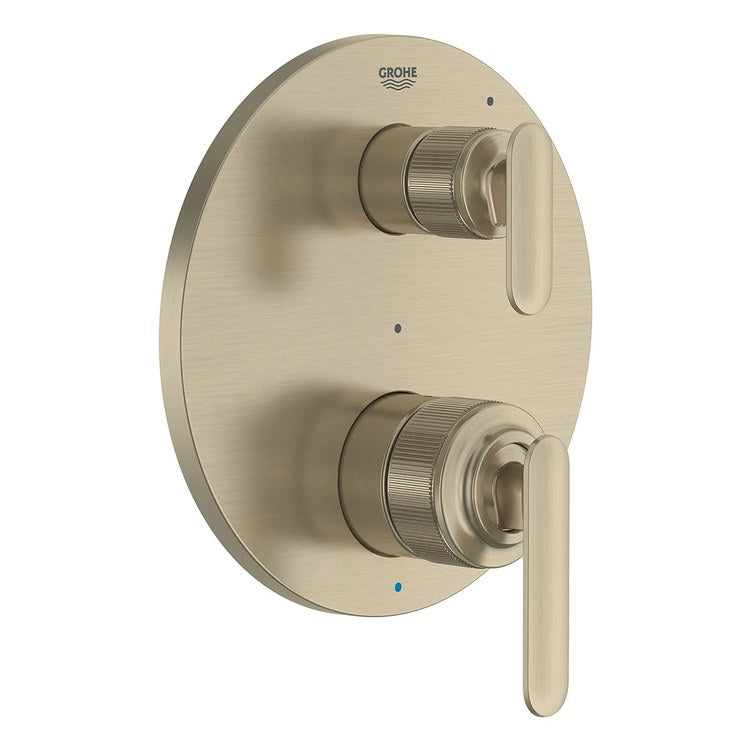 Pressure Balance Valve Trim Listra 2 Lever Brushed Nickel Infinity 7-3/4 Inch Round cUPC ADA