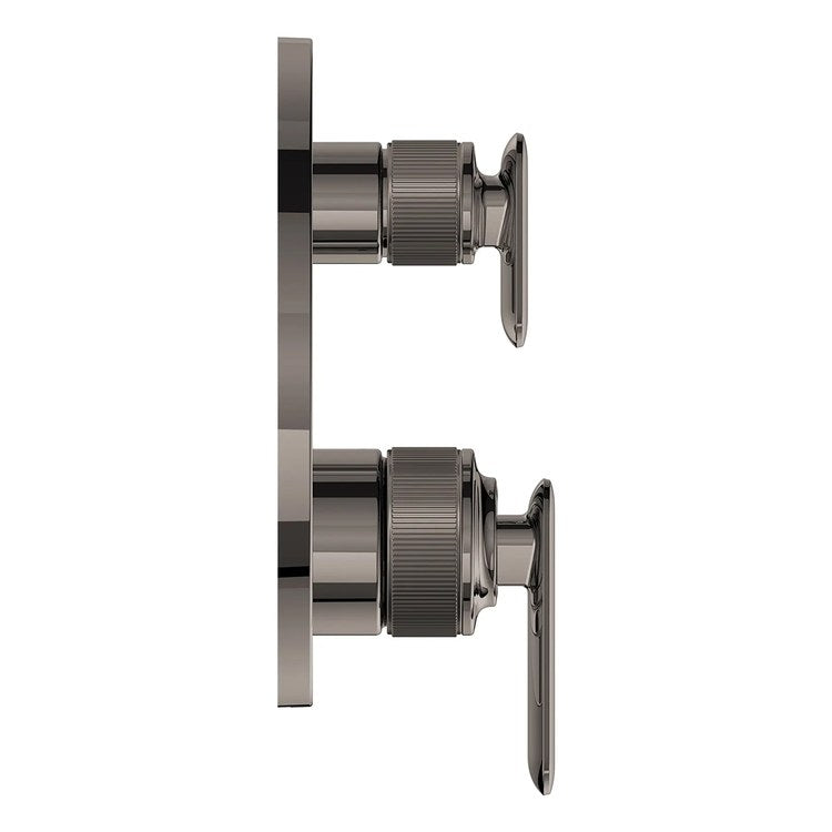 Pressure Balance Valve Trim Listra 2 Lever Hard Graphite 7-3/4 Inch Round cUPC ADA - Image 3