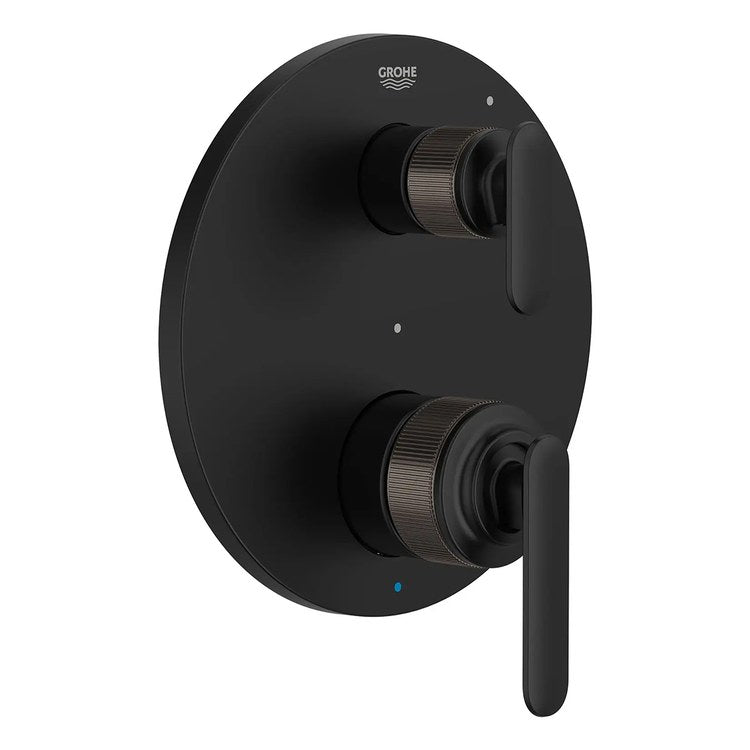 Pressure Balance Valve Trim Listra 2 Lever Matte Black 7-3/4 Inch Round cUPC ADA