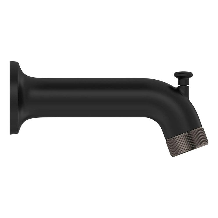 Tub Spout Listra Pull Up Diverter Matte Black 6-3/4 Inch Metal 1/2-14 Inch NPT cUPC - Image 2