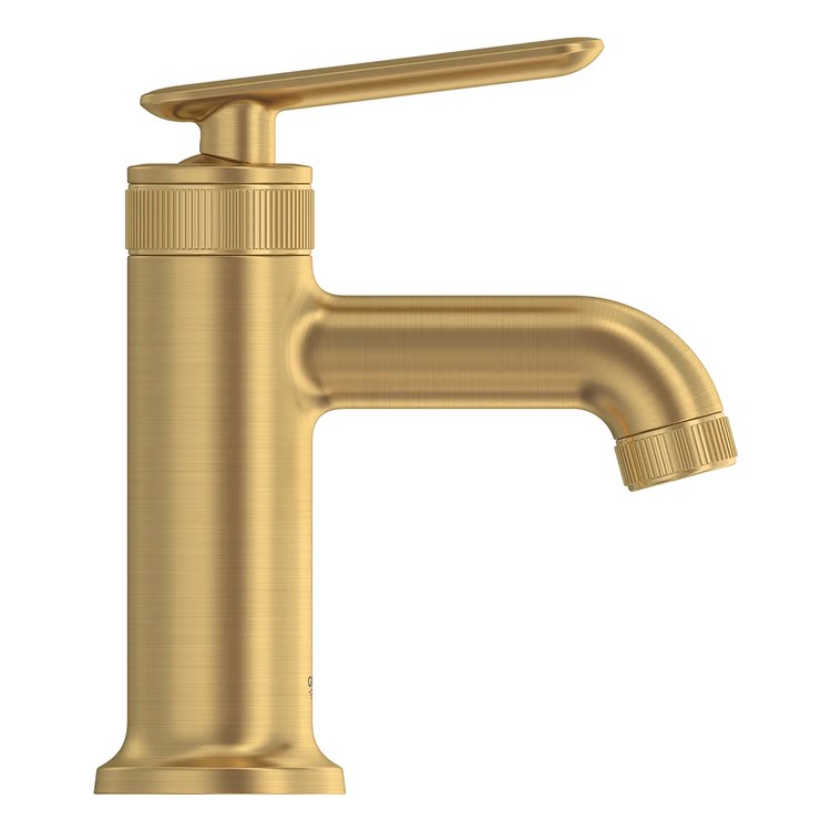 Lavatory Faucet Listra Small 1 Lever ADA WaterSense/CALGreen/cUPC Brushed Cool Sunrise 1.2 Gallons per Minute Deck Push Pop-Up 1 Hole SilkMove/EcoJoy - Image 2