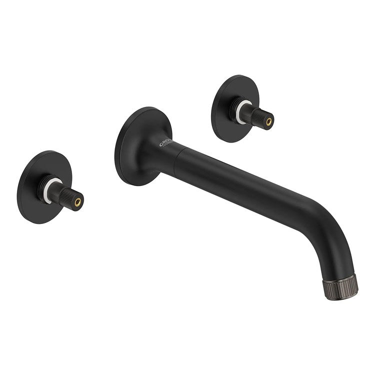 Lavatory Faucet Listra Widespread 8 Inch Spread Less Handle WaterSense/CALGreen/cUPC Matte Black 1.2 Gallons per Minute Wall Less Drain 3 Hole EcoJoy