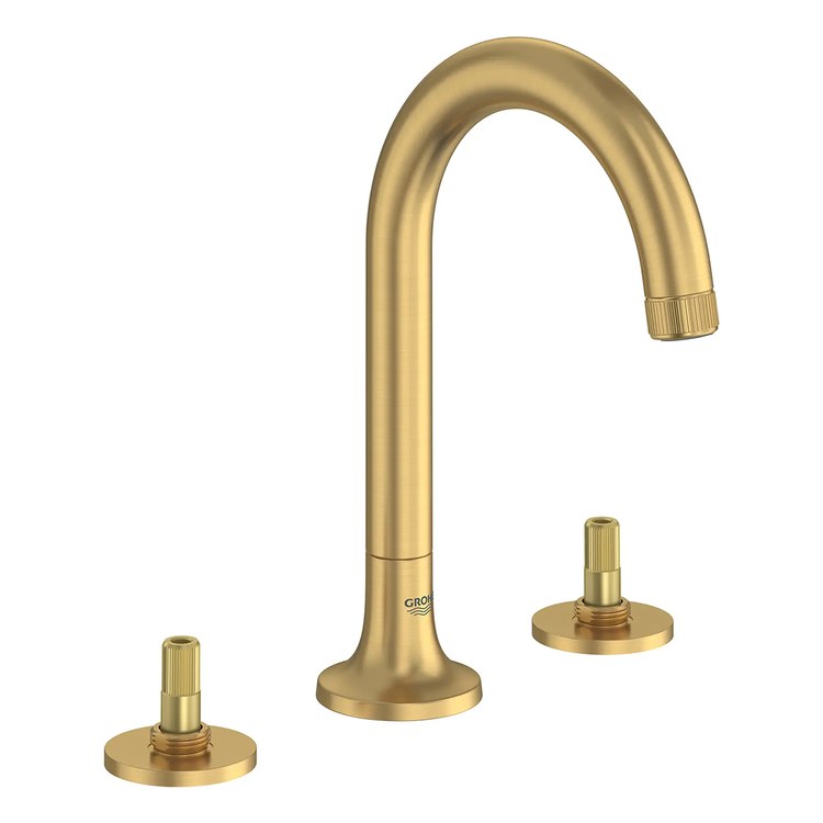 Lavatory Faucet Listra Widespread 8 Inch Spread Less Handle WaterSense/CALGreen/cUPC Brushed Cool Sunrise 1.2 Gallons per Minute Deck 3 Hole EcoJoy