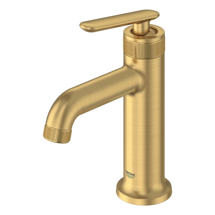 Lavatory Faucet Listra Medium 1 Lever ADA WaterSense/CALGreen/cUPC Brushed Cool Sunrise 1.2 Gallons per Minute Deck Rigid Push Pop-Up 1 Hole SilkMove/EcoJoy