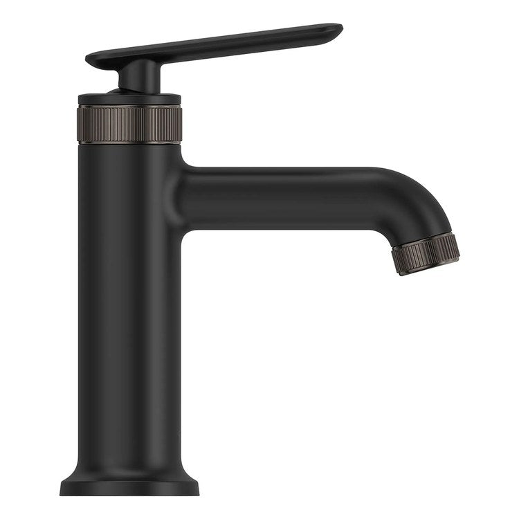 Lavatory Faucet Listra Medium 1 Lever ADA WaterSense/CALGreen/cUPC Matte Black 1.2 Gallons per Minute Deck Rigid Push Pop-Up 1 Hole SilkMove/EcoJoy - Image 2
