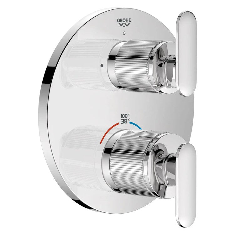 Thermostatic Valve Trim Listra Single Function 2 Lever StarLight Chrome cUPC ADA