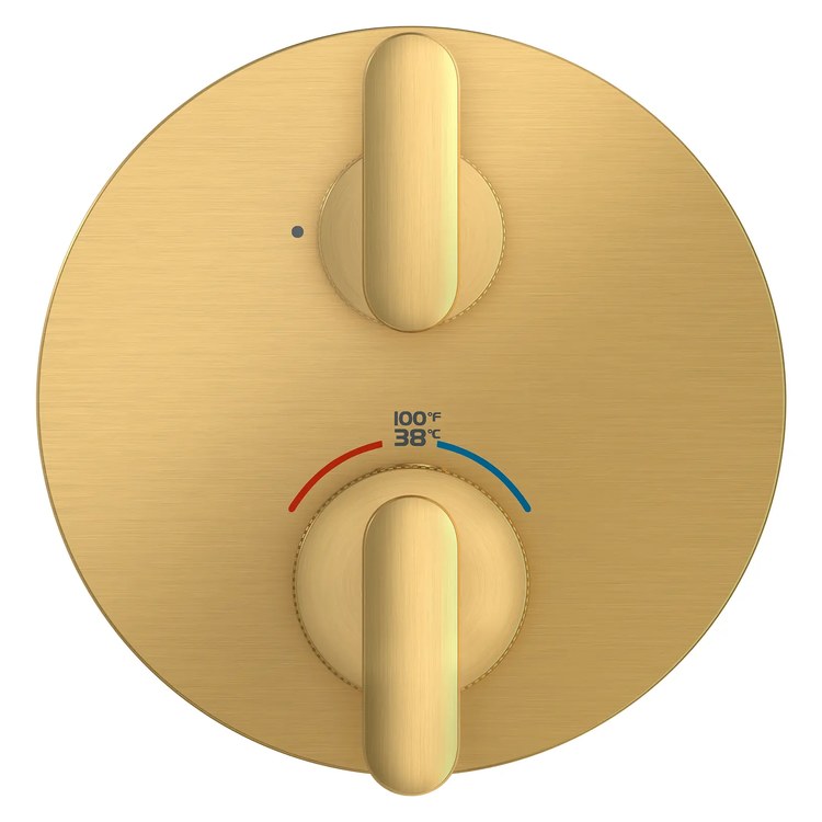 Thermostatic Valve Trim Listra Single Function 2 Lever Brushed Cool Sunrise cUPC ADA - Image 2