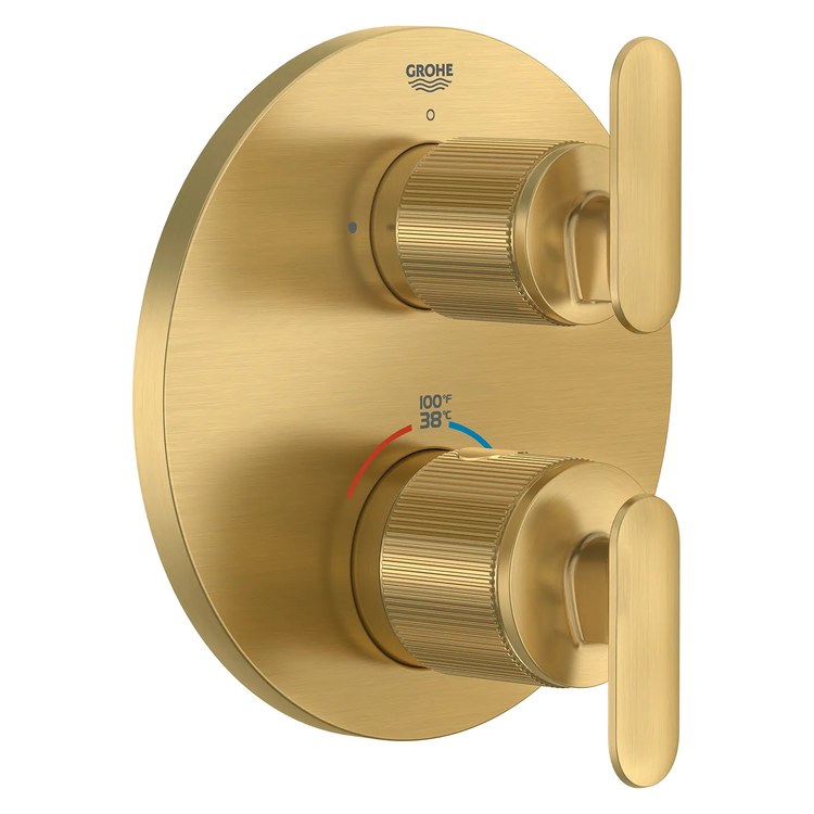 Thermostatic Valve Trim Listra Single Function 2 Lever Brushed Cool Sunrise cUPC ADA