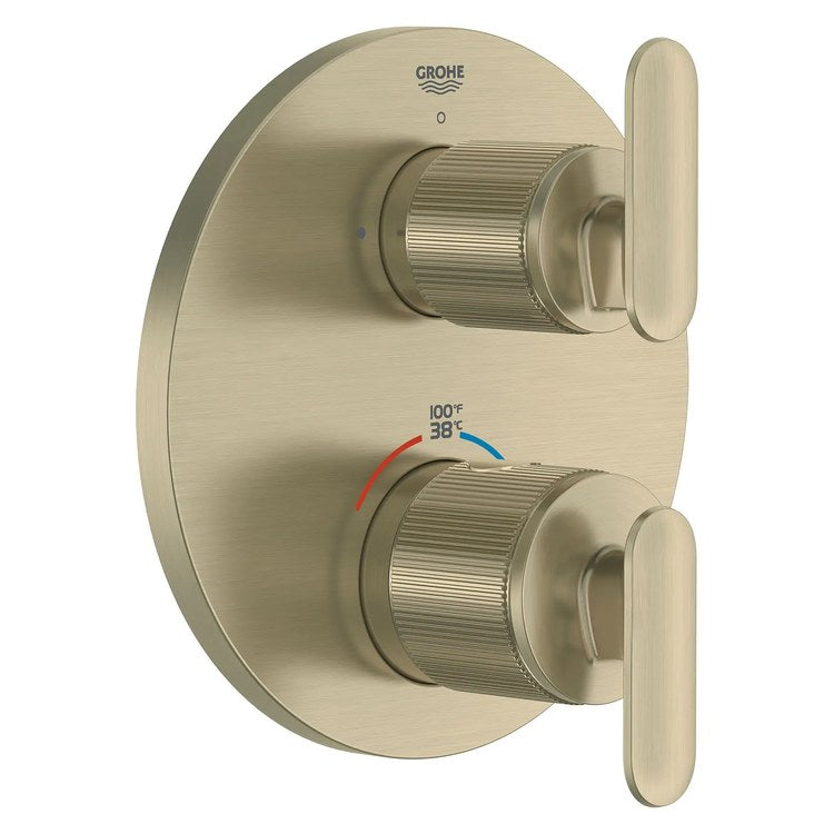 Thermostatic Valve Trim Listra Single Function 2 Lever Brushed Nickel Infinity cUPC ADA