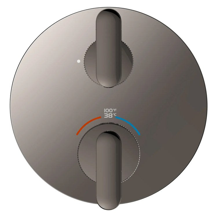 Thermostatic Valve Trim Listra Single Function 2 Lever Hard Graphite cUPC ADA - Image 2