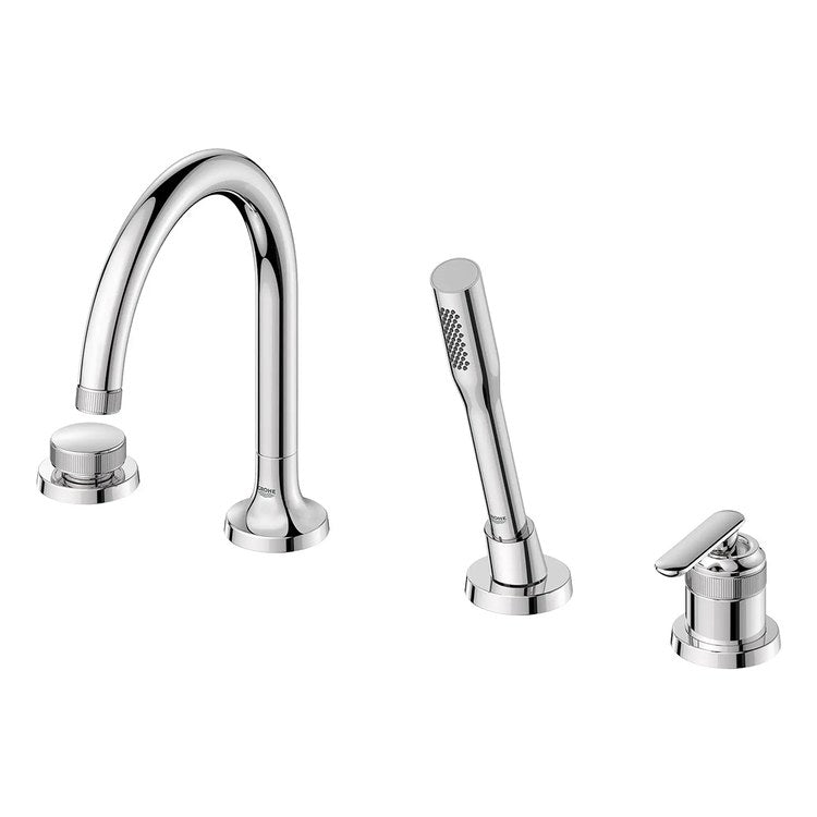 Roman Tub Faucet Listra Deck Mount 1 Lever WaterSense/CALGreen/cUPC ADA StarLight Chrome 4 Hole - Image 3
