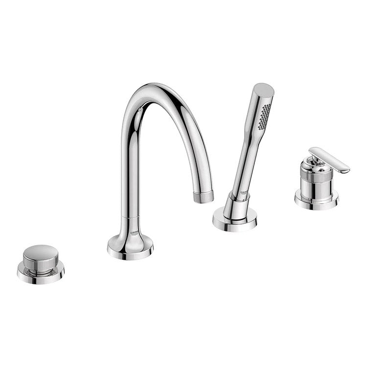 Roman Tub Faucet Listra Deck Mount 1 Lever WaterSense/CALGreen/cUPC ADA StarLight Chrome 4 Hole