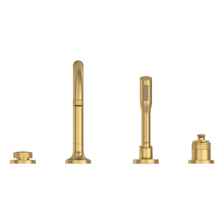 Roman Tub Faucet Listra Deck Mount 1 Lever WaterSense/CALGreen/cUPC ADA Brushed Cool Sunrise 4 Hole - Image 2