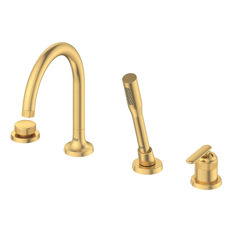 Roman Tub Faucet Listra Deck Mount 1 Lever WaterSense/CALGreen/cUPC ADA Brushed Cool Sunrise 4 Hole - Image 3