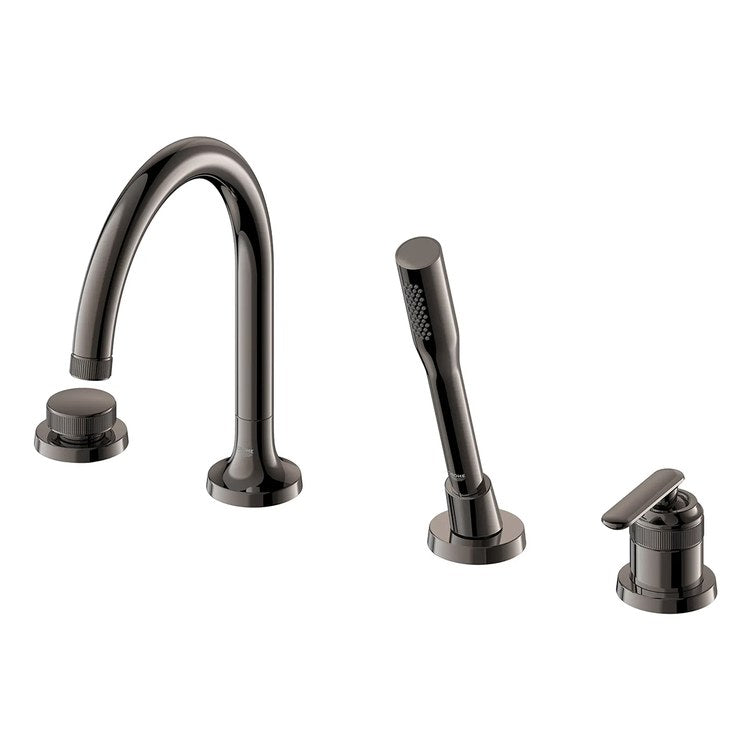 Roman Tub Faucet Listra Deck Mount 1 Lever WaterSense/CALGreen/cUPC ADA Hard Graphite 4 Hole - Image 3