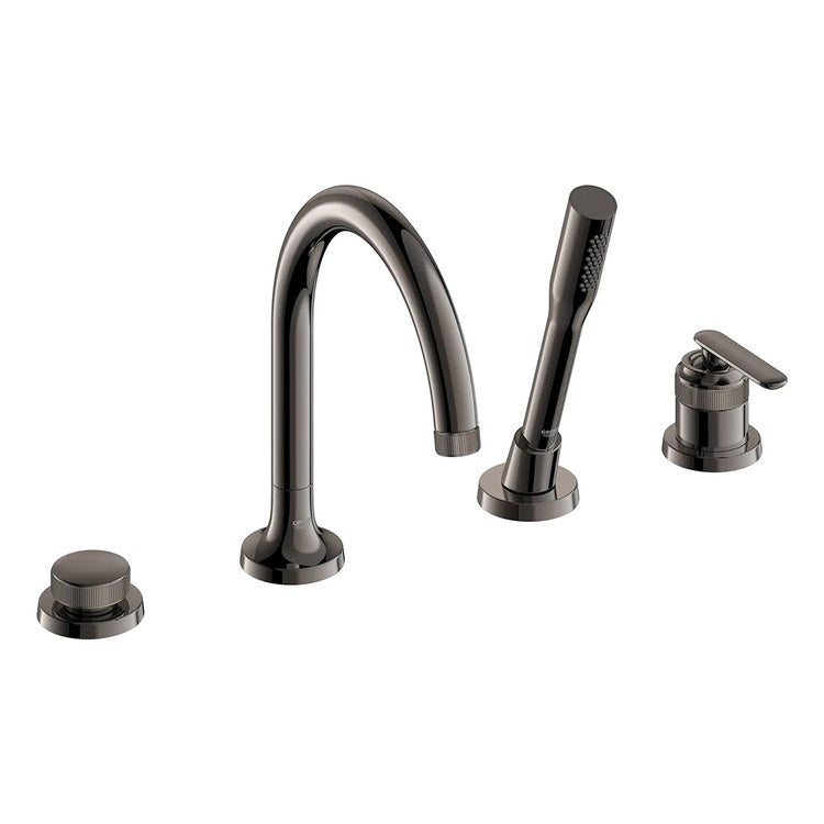 Roman Tub Faucet Listra Deck Mount 1 Lever WaterSense/CALGreen/cUPC ADA Hard Graphite 4 Hole