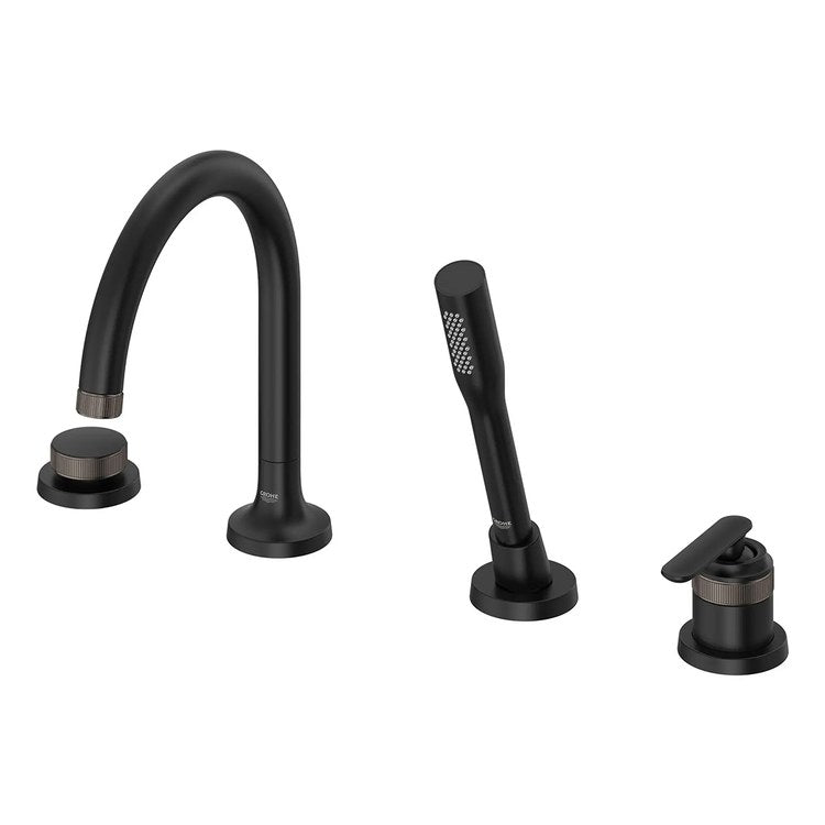 Roman Tub Faucet Listra Deck Mount 1 Lever WaterSense/CALGreen/cUPC ADA Matte Black 4 Hole - Image 3