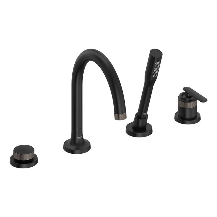 Roman Tub Faucet Listra Deck Mount 1 Lever WaterSense/CALGreen/cUPC ADA Matte Black 4 Hole