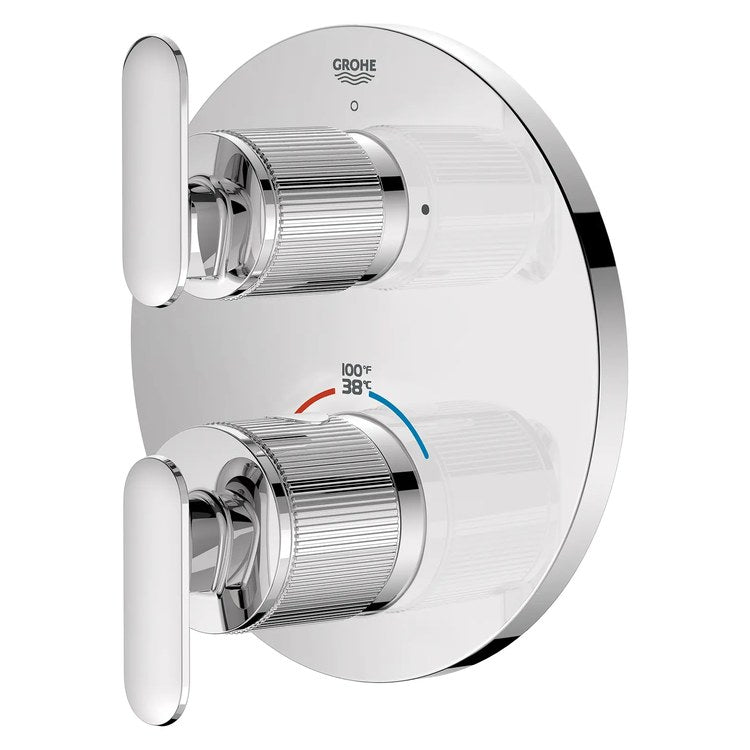 Thermostatic Valve Trim Listra Dual Function 2 Lever StarLight Chrome cUPC ADA