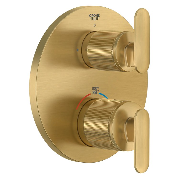 Thermostatic Valve Trim Listra Dual Function 2 Lever Brushed Cool Sunrise cUPC ADA - Image 2