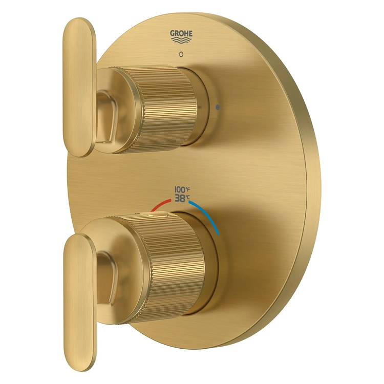 Thermostatic Valve Trim Listra Dual Function 2 Lever Brushed Cool Sunrise cUPC ADA