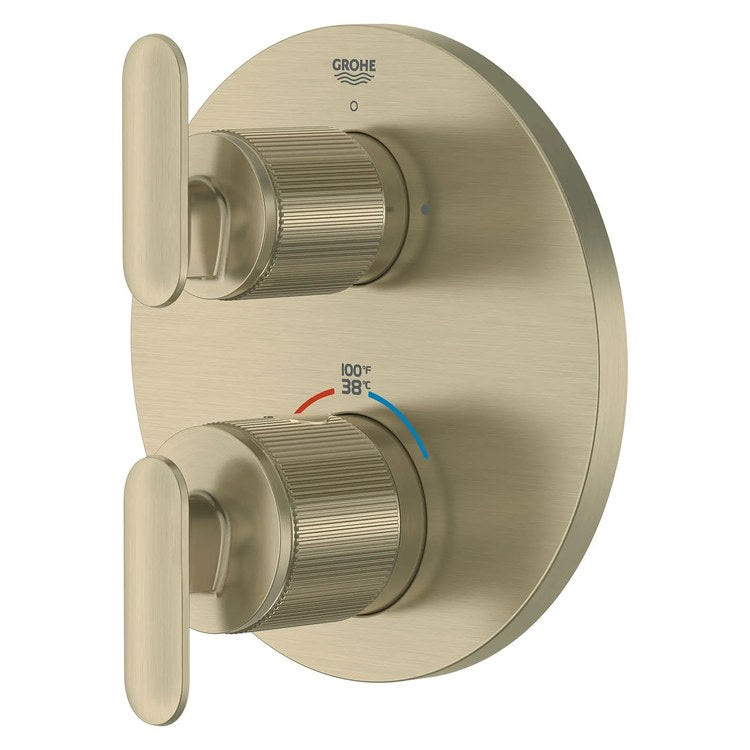 Thermostatic Valve Trim Listra Dual Function 2 Lever Brushed Nickel Infinity cUPC ADA